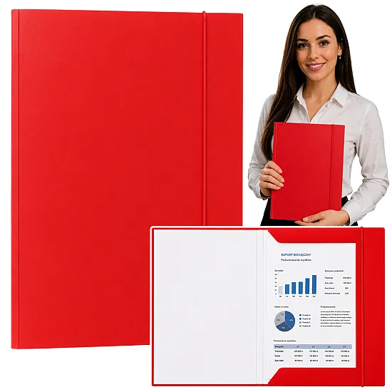 Red A4 Cardboard Document Folder