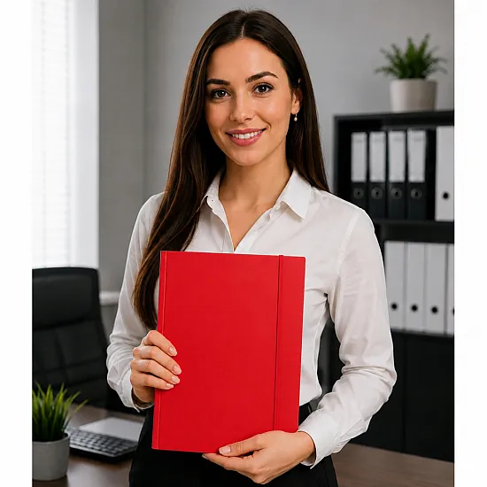 Red A4 Cardboard Document Folder