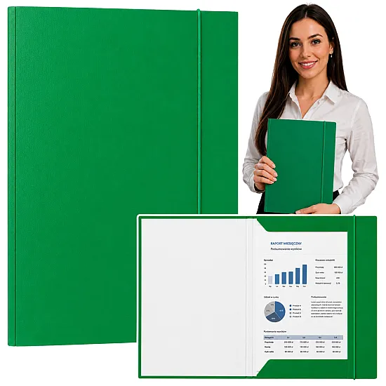 Green A4 Cardboard Document Folder