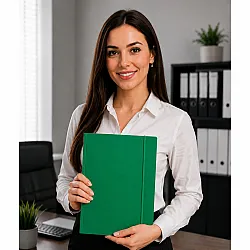 Green A4 Cardboard Document Folder