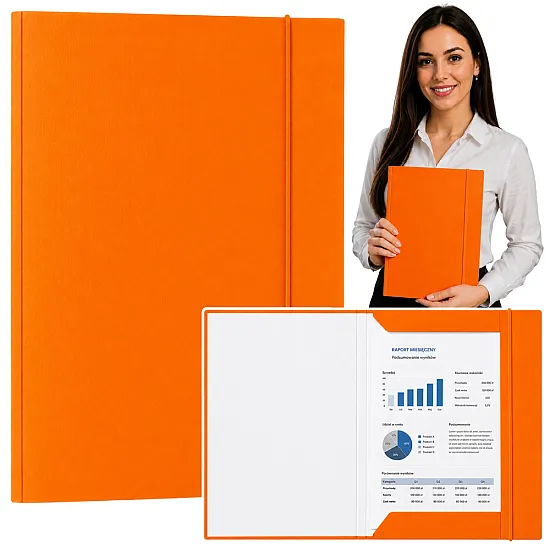 Orange A4 Cardboard Document Folder