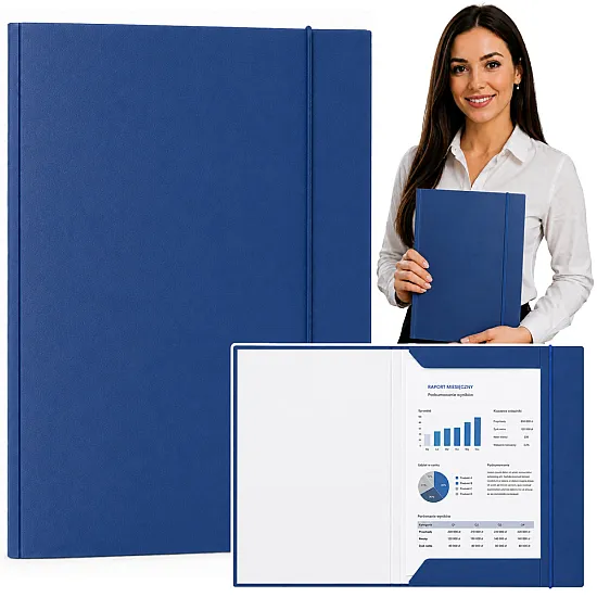 Blue A4 Cardboard Document Folder
