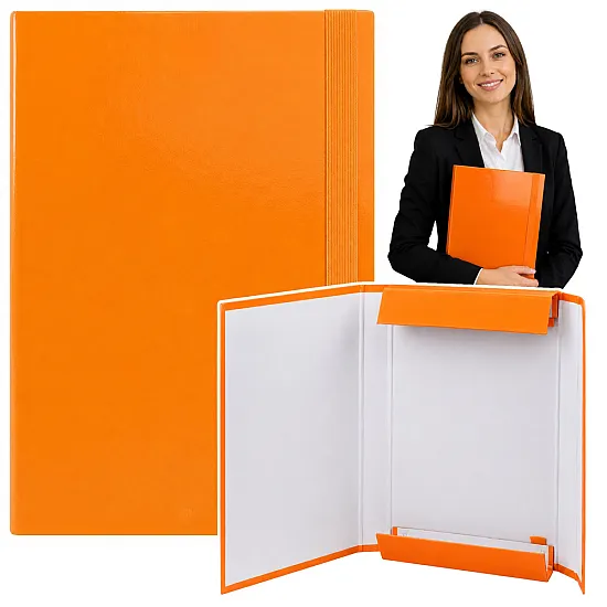 Orange A4/4.5 cm hardcover document folder