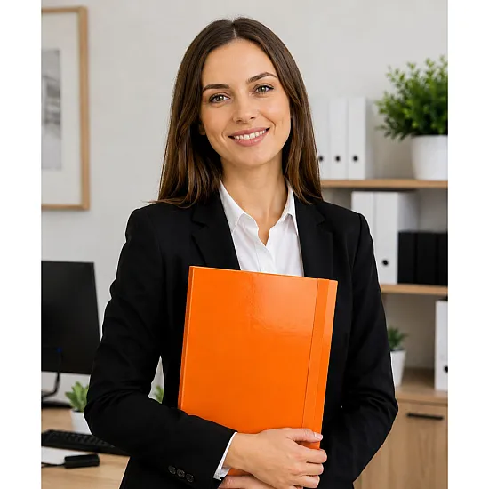 Orange A4/4.5 cm hardcover document folder