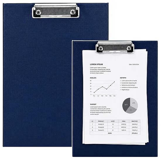 Blue A4-sized document folder