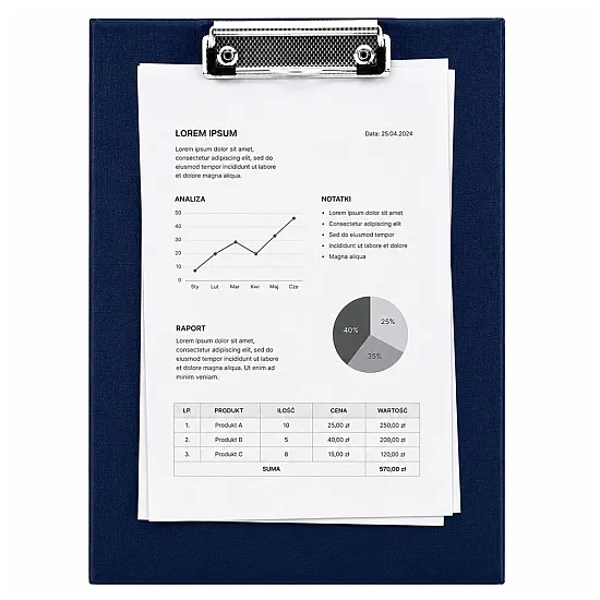 Blue A4-sized document folder