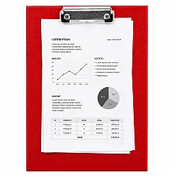Red A4-size document folder