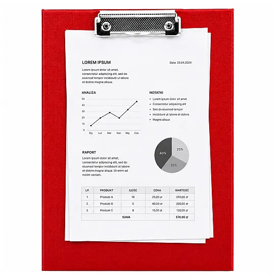 Red A4-size document folder