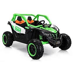 Ar baterijām darbināms zaļš bērnu buggy KKL-808