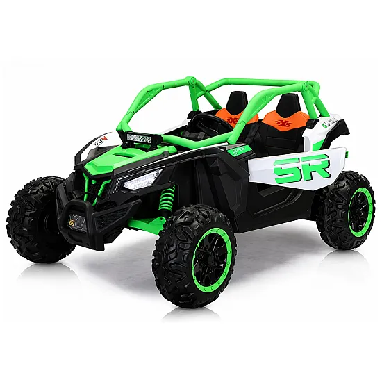 Ar baterijām darbināms zaļš bērnu buggy KKL-808