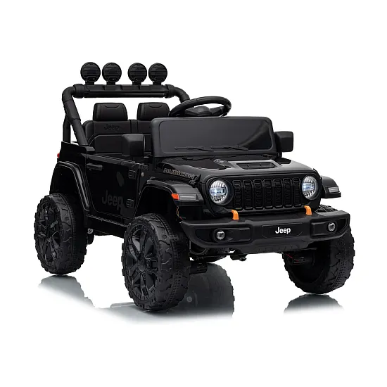 Vaikiškas juodas akumuliatorinis visureigis Jeep Rubicon DK-JWR558