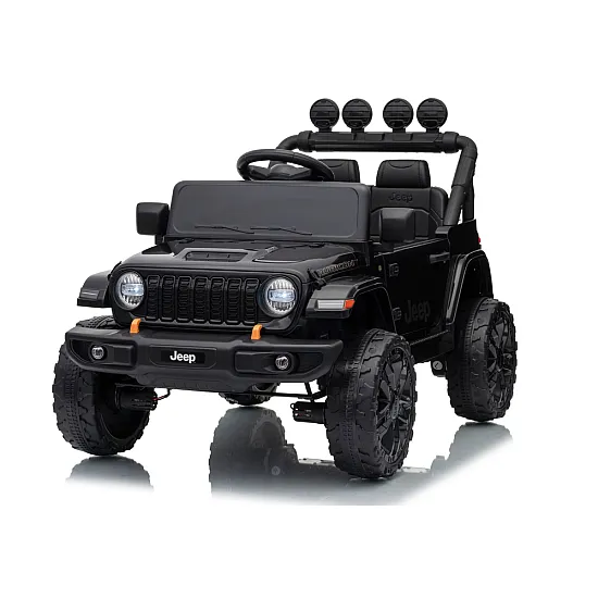 Vaikiškas juodas akumuliatorinis visureigis Jeep Rubicon DK-JWR558