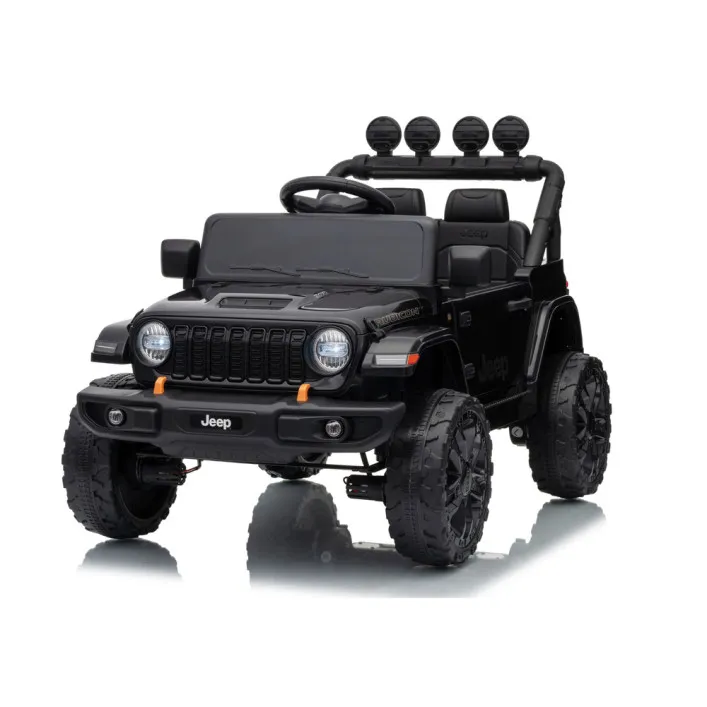 Bērnu melns akumulatora darbināms visurgājējs Jeep Rubicon DK-JWR558