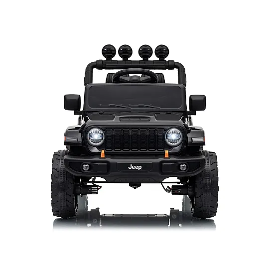 Vaikiškas juodas akumuliatorinis visureigis Jeep Rubicon DK-JWR558