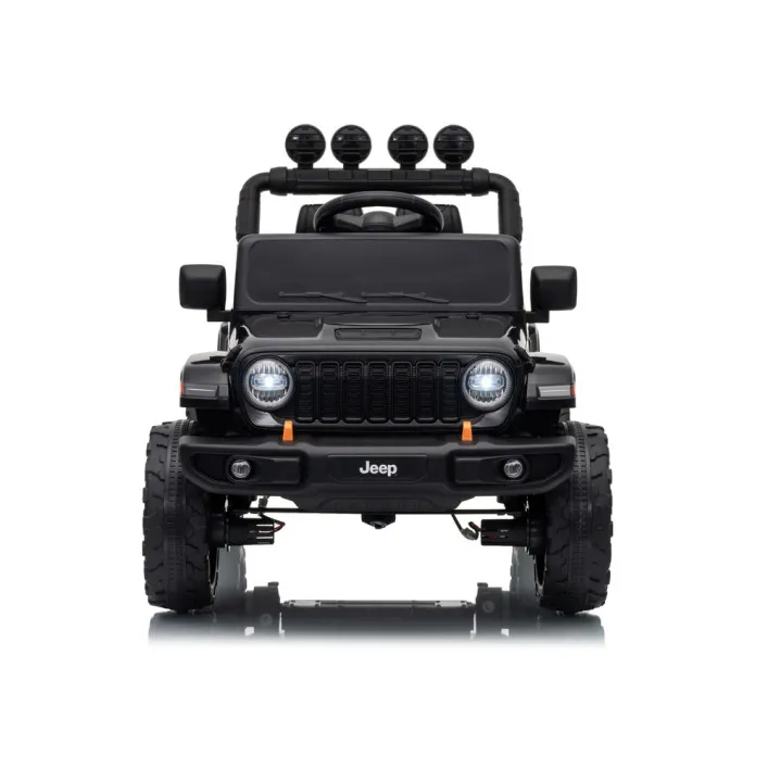 Bērnu melns akumulatora darbināms visurgājējs Jeep Rubicon DK-JWR558
