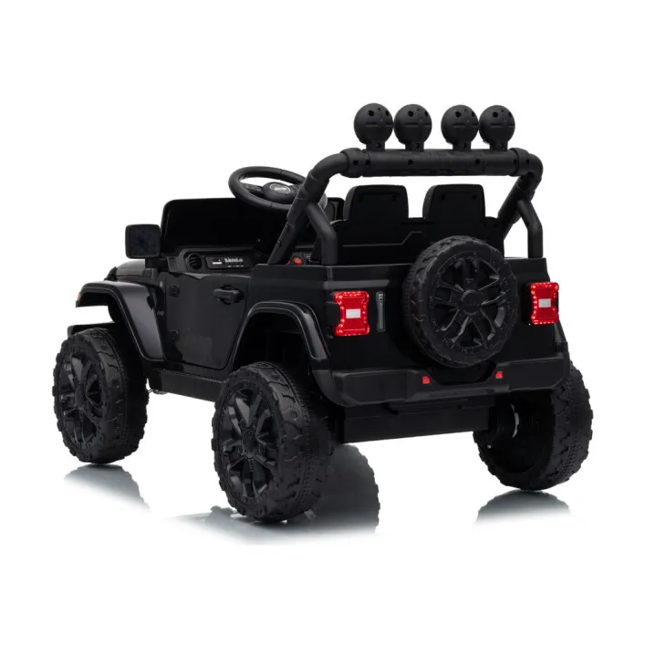 Bērnu melns akumulatora darbināms visurgājējs Jeep Rubicon DK-JWR558