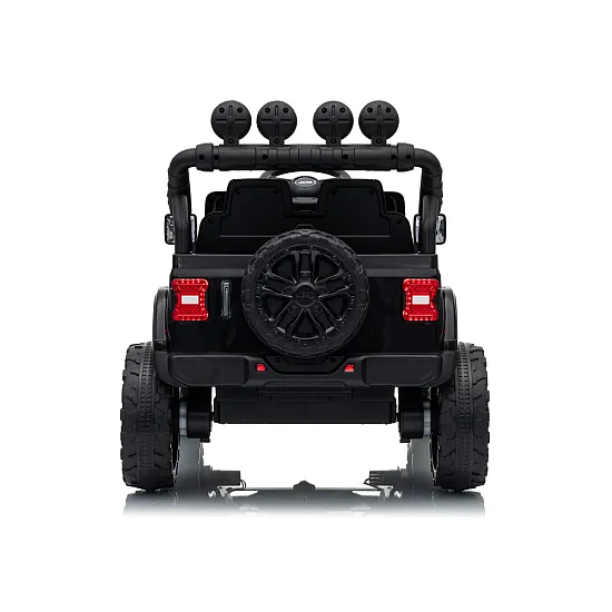 Vaikiškas juodas akumuliatorinis visureigis Jeep Rubicon DK-JWR558
