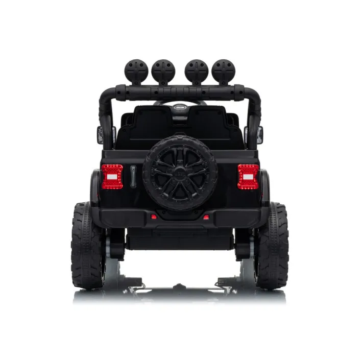 Bērnu melns akumulatora darbināms visurgājējs Jeep Rubicon DK-JWR558