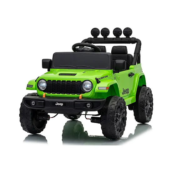 Vaikiškas žalias akumuliatorinis visureigis Jeep Rubicon DK-JWR558