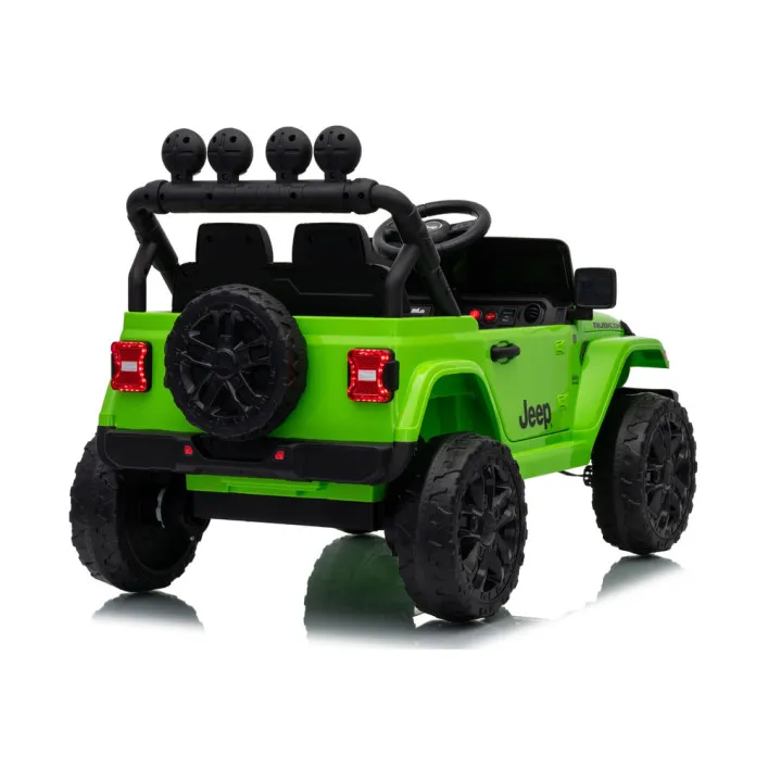 Bērnu zaļais akumulatora darbināmais visurgājējs Jeep Rubicon DK-JWR558