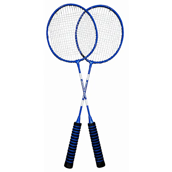 Mėlynos spalvos badmintono rinkinys su raketėmis