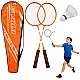 Oranžinės spalvos badmintono rinkinys su raketėmis