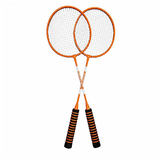 Oranžinės spalvos badmintono rinkinys su raketėmis