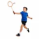 Oranžinės spalvos badmintono rinkinys su raketėmis