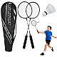 Juodos spalvos badmintono rinkinys su raketėmis
