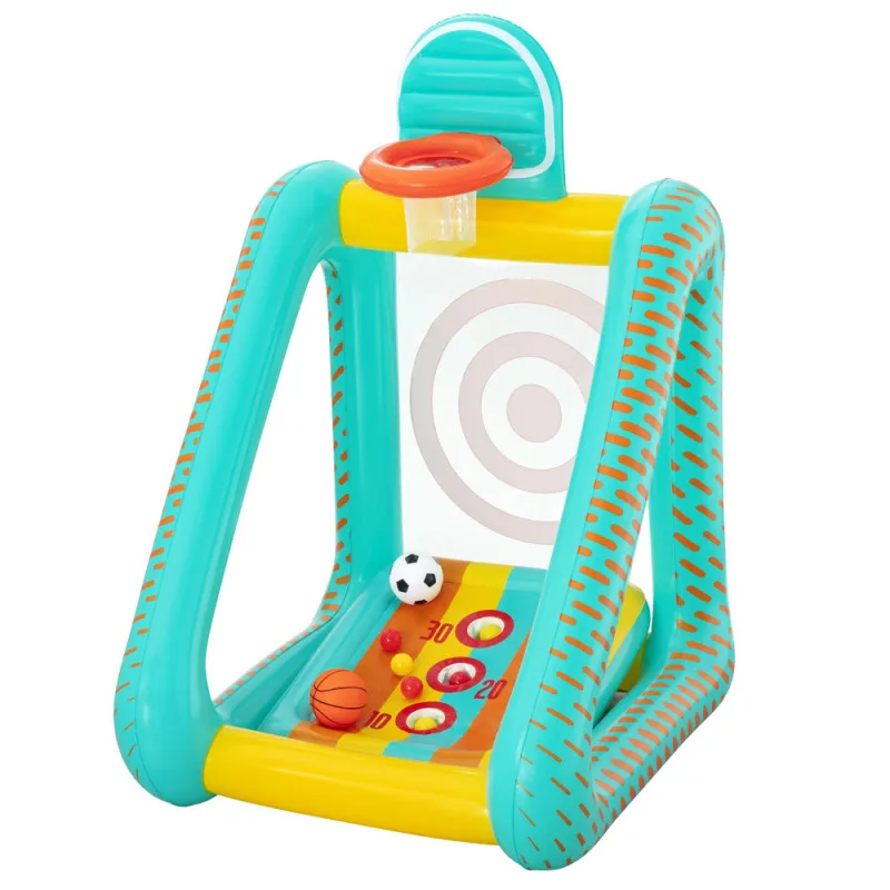 Piepūšamā dārza spēle „3-in-1“ basketbola metienu mērķis „Bestway 52813“