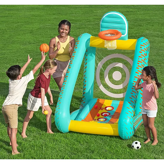 Piepūšamā dārza spēle „3-in-1“ basketbola metienu mērķis „Bestway 52813“