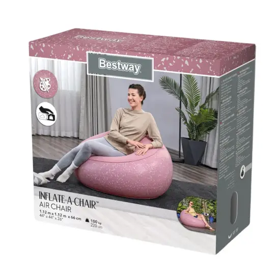 Piepūšama krēsla, sēdvieta rozā krāsā, „Bestway 75155“
