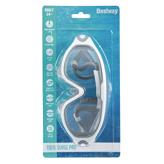 Bestway 21194 Adjustable White and Gray Swimming Goggles