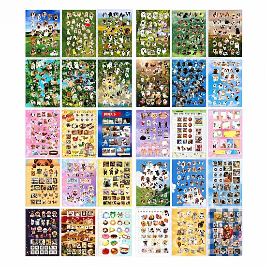 Suņu šķirņu uzlīmju grāmatiņa – albums ar 800 uzlīmēm (spīdīgām un matētām)