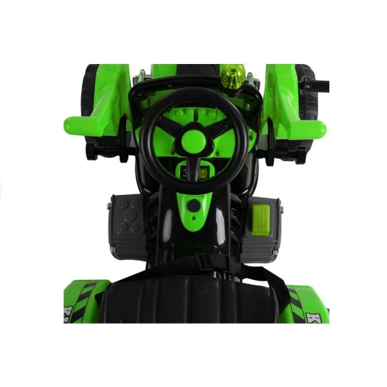 Zaļš ekskavatora-iekrāvēja ekskavators ar akumulatoru