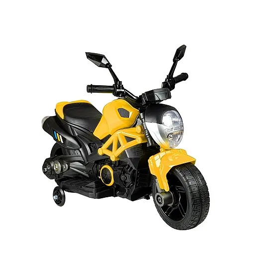 Elektrinis geltonas motociklas GTM1188 Elektrinės mašinėlės vaikams