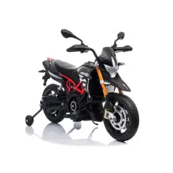 Melns bezvadu motocikls Aprilia A007