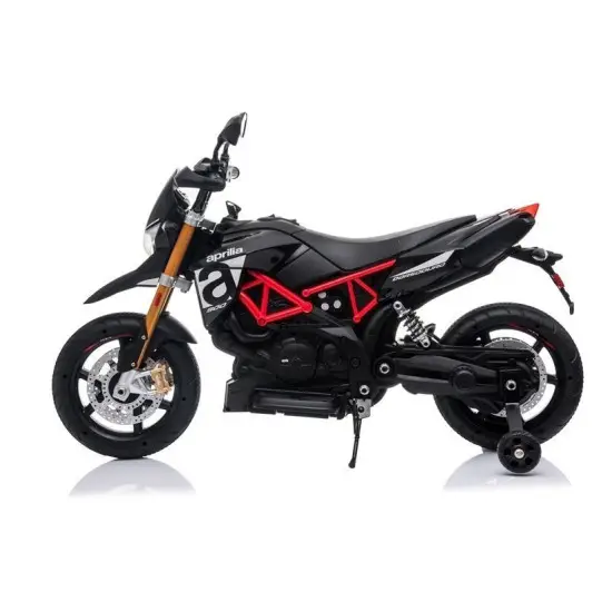 Melns bezvadu motocikls Aprilia A007 Automašīnas