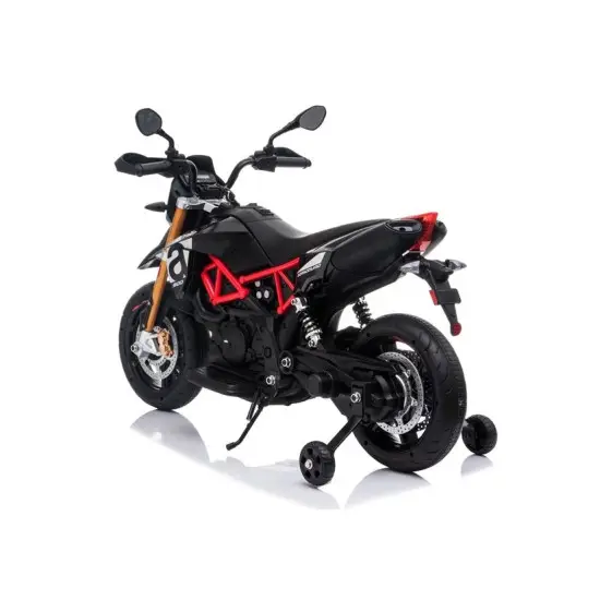 Melns bezvadu motocikls Aprilia A007 Automašīnas