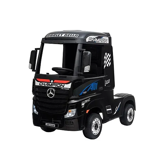 Elektriskais melnais Mercedes Actros traktors