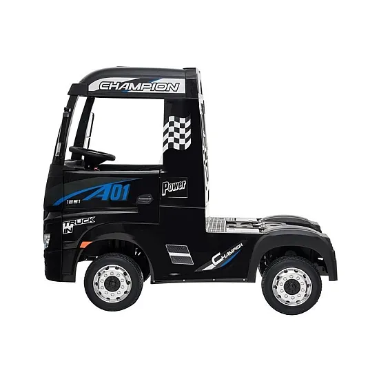 Elektriskais melnais Mercedes Actros traktors