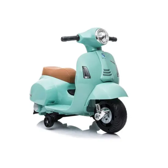 Tirkīza krāsas elektriskais motorollers Vespa GTS 300 Mini