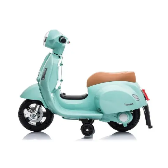 Tirkīza krāsas elektriskais motorollers Vespa GTS 300 Mini