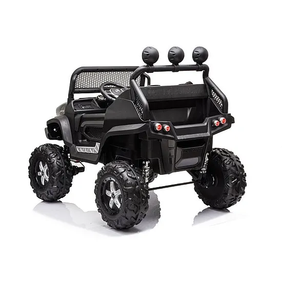 Melns akumulatora darbināms automobilis „Mercedes Unimog S“