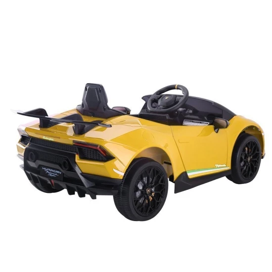 Lamborghini Huracan elektriskais dzeltenais auto