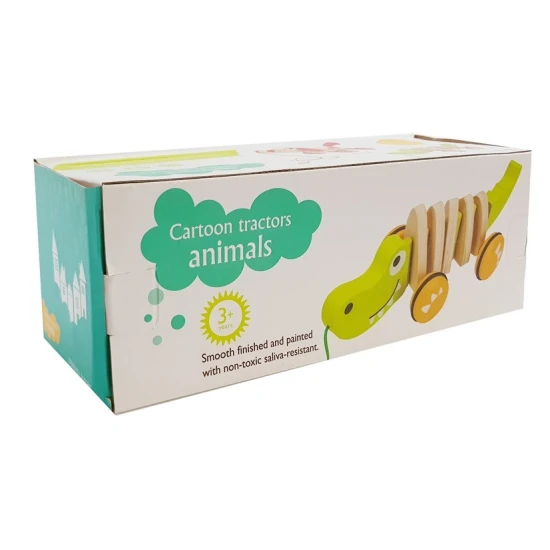 Wooden Crocodile on Wheels 18cm