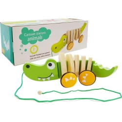 Koka krokodils uz riteņiem 18cm