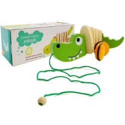 Koka krokodils uz riteņiem 18cm