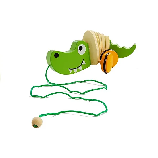 Koka krokodils uz riteņiem 18cm