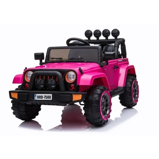 Rožinis elektrinis automobilis Jeep BRD-7588 Automobiliai